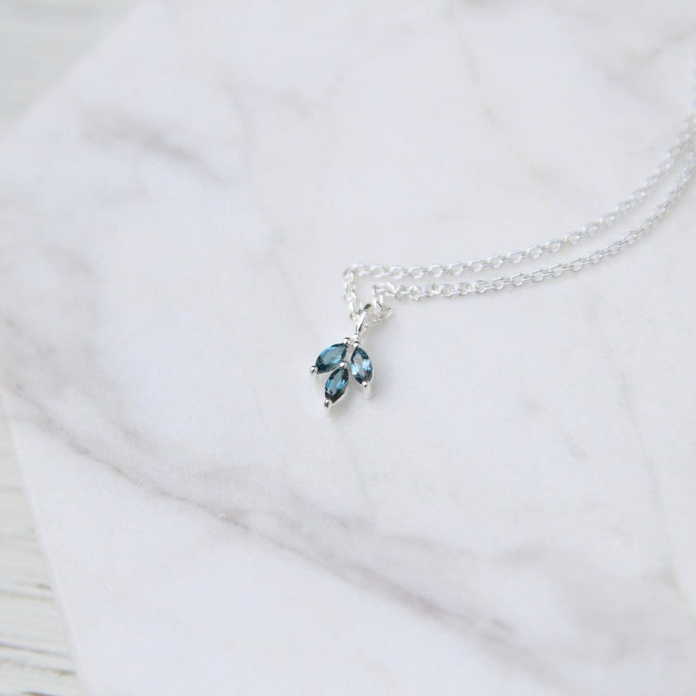 
                  
                    NKL Three Leaf Marquis London Blue Topaz Necklace
                  
                