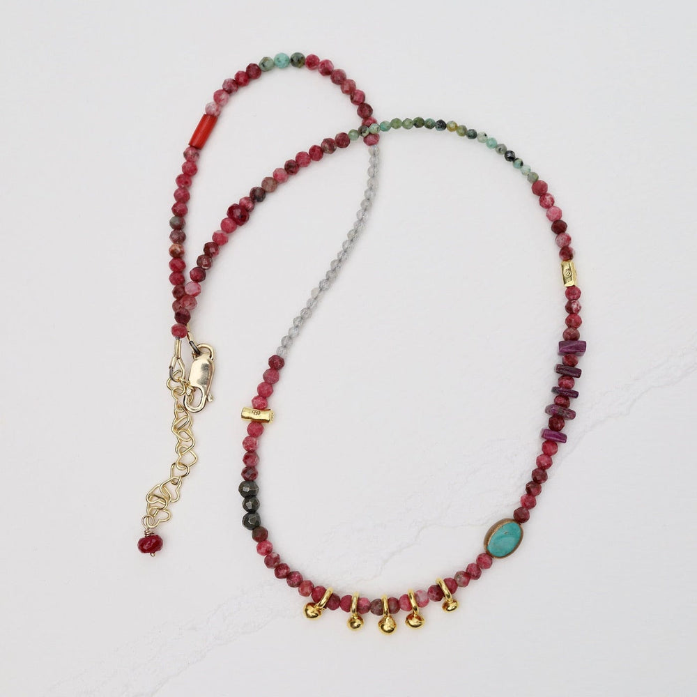 
                      
                        NKL Thulite 5 Raindrops Necklace
                      
                    