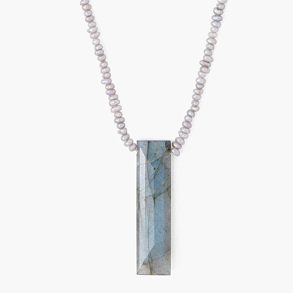 
                      
                        NKL Tiny Grey Pearls with Labradorite Tab Necklace
                      
                    