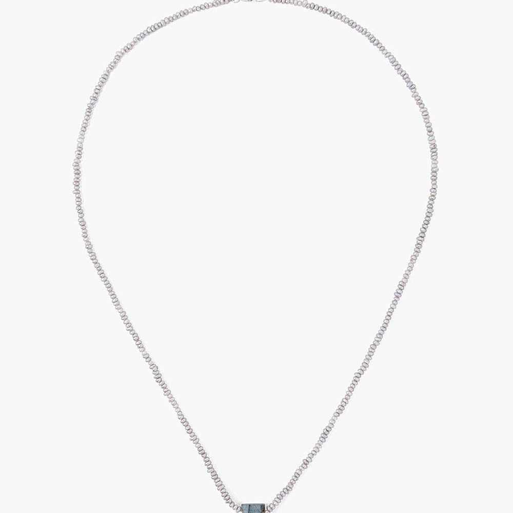 
                      
                        NKL Tiny Grey Pearls with Labradorite Tab Necklace
                      
                    