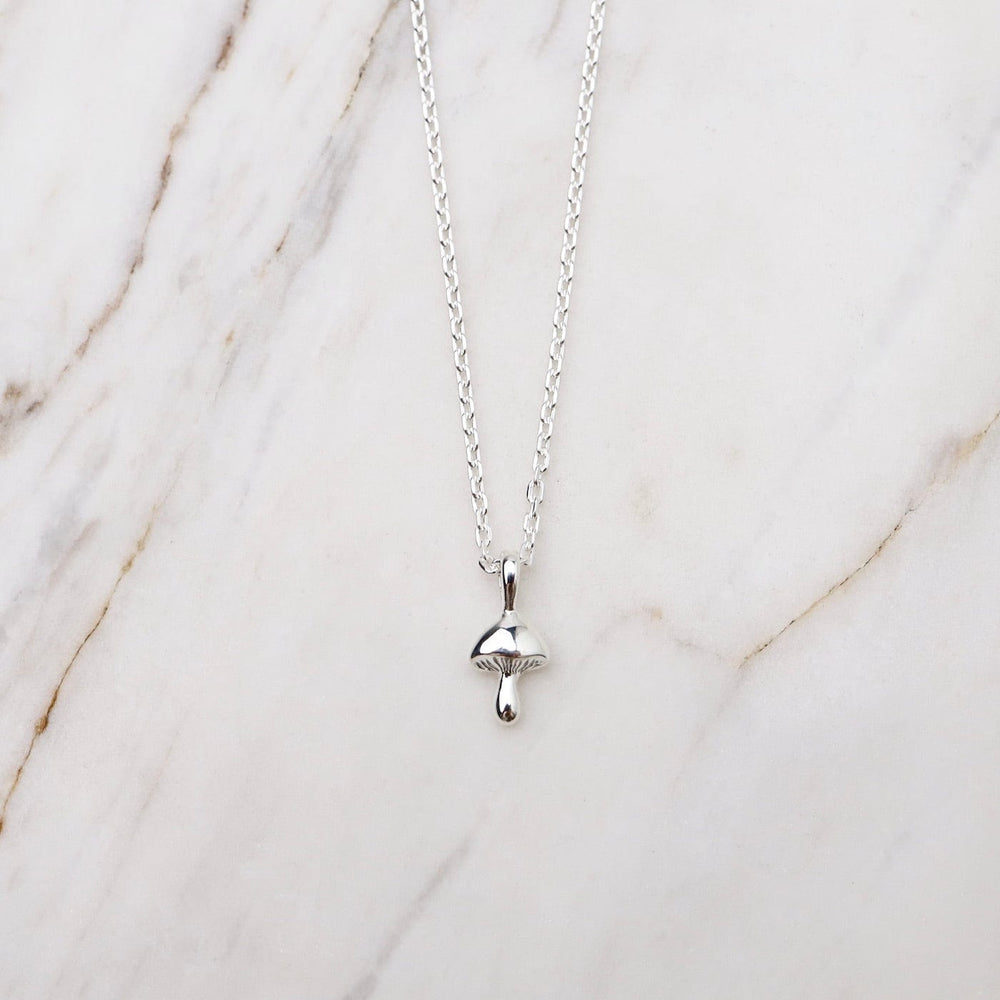 NKL Tiny Mushroom Necklace - Sterling Silver