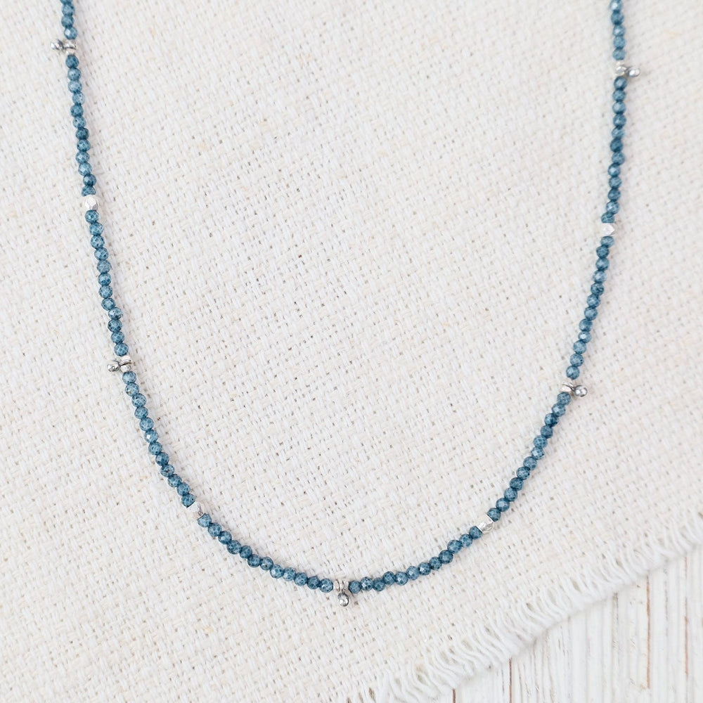 
                  
                    NKL Tiny Silver Ball Charms Necklace in London Blue Qu
                  
                