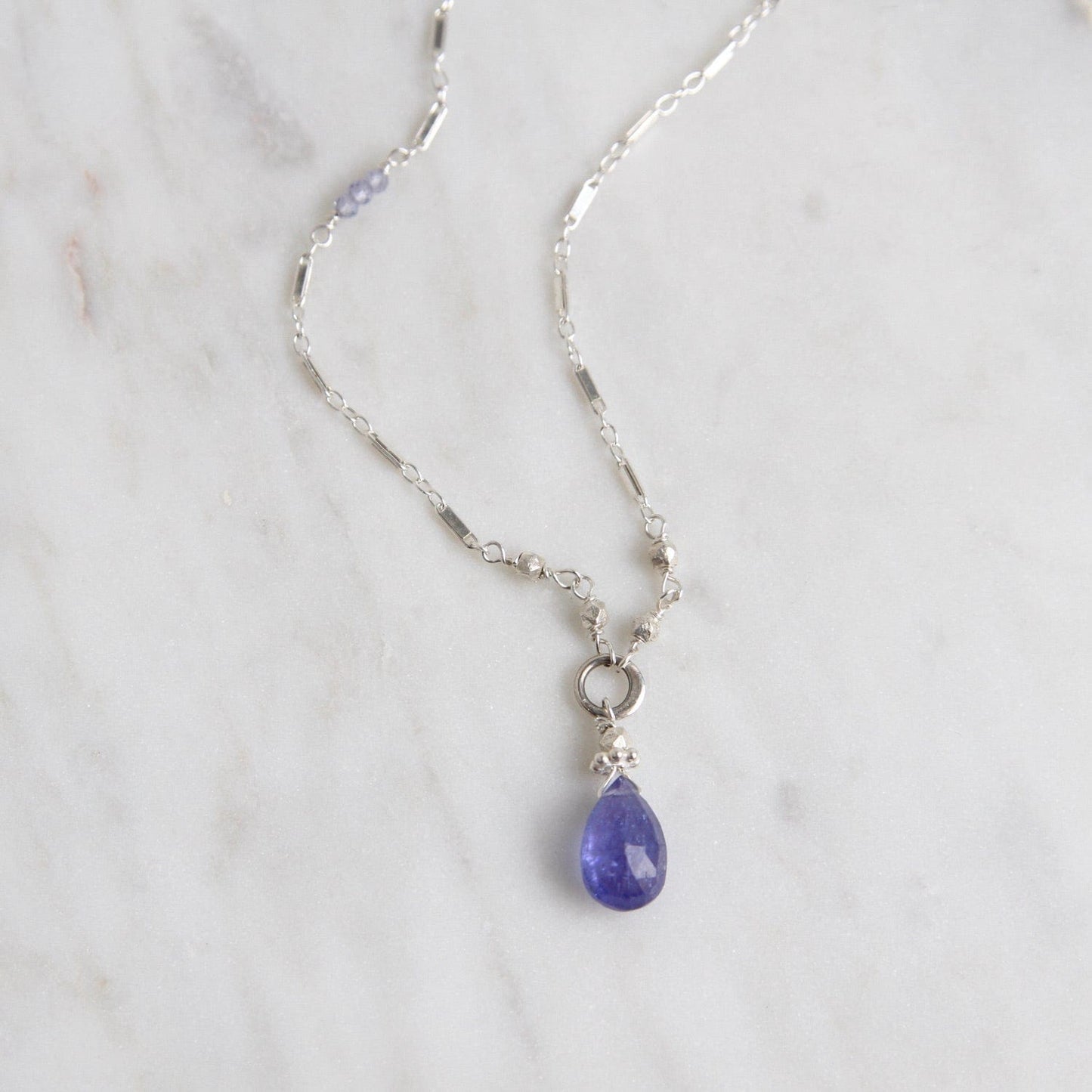 NKL Tiny Tanzanite Drop Necklace