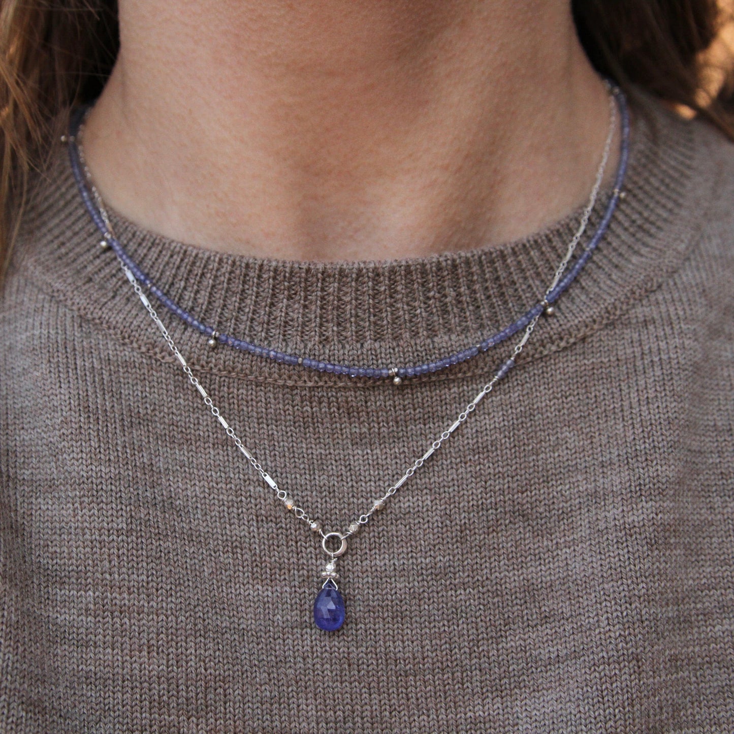 NKL Tiny Tanzanite Drop Necklace