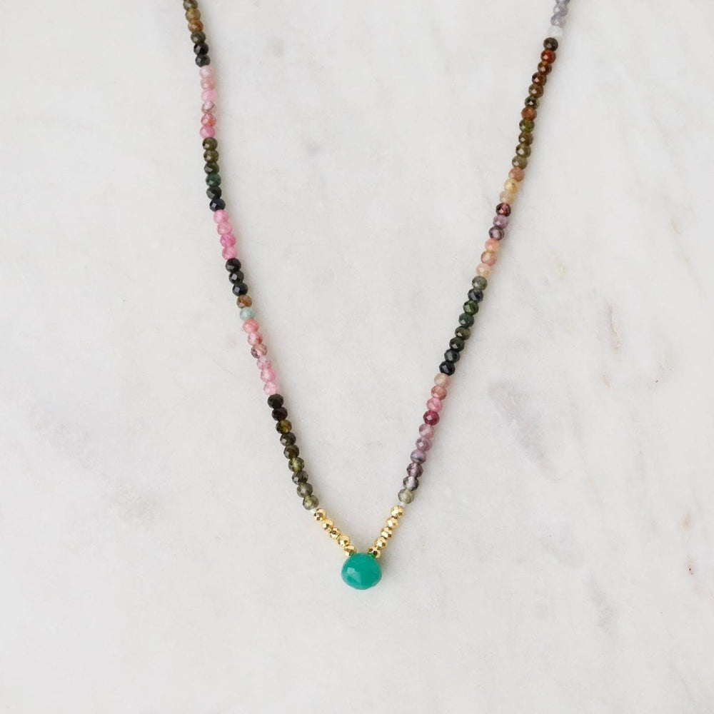 NKL Tourmaline with Green Onyx Necklace