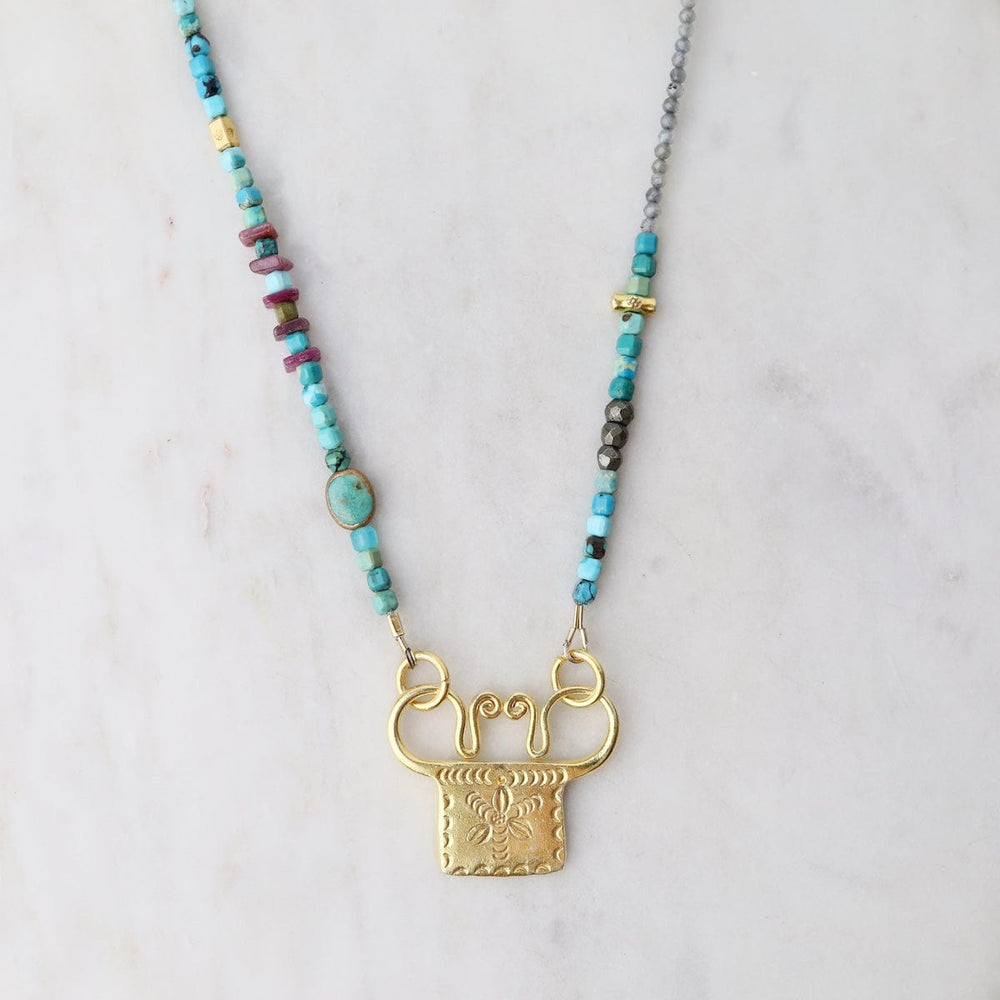 NKL Trilogy Turquoise with Spirit Lock Necklace