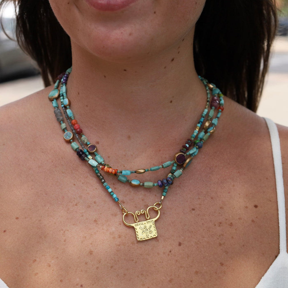 NKL Trilogy Turquoise with Spirit Lock Necklace