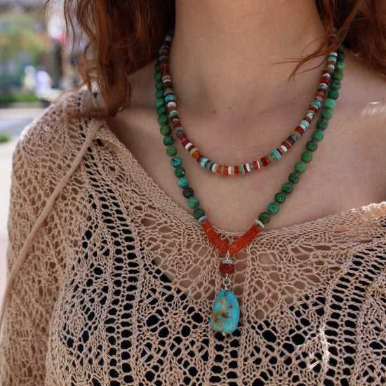 NKL Turquoise & Carnelian Necklace