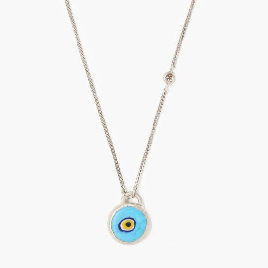 NKL Turquoise Evil Eye Necklace With Champagne Diamond