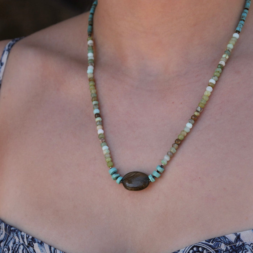 
                  
                    NKL Turquoise & Peruvian Opal with Labradorite Necklac
                  
                