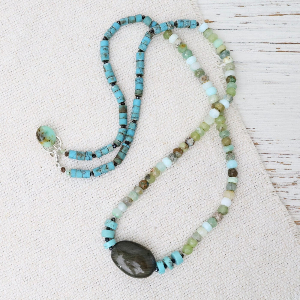 
                  
                    NKL Turquoise & Peruvian Opal with Labradorite Necklace
                  
                