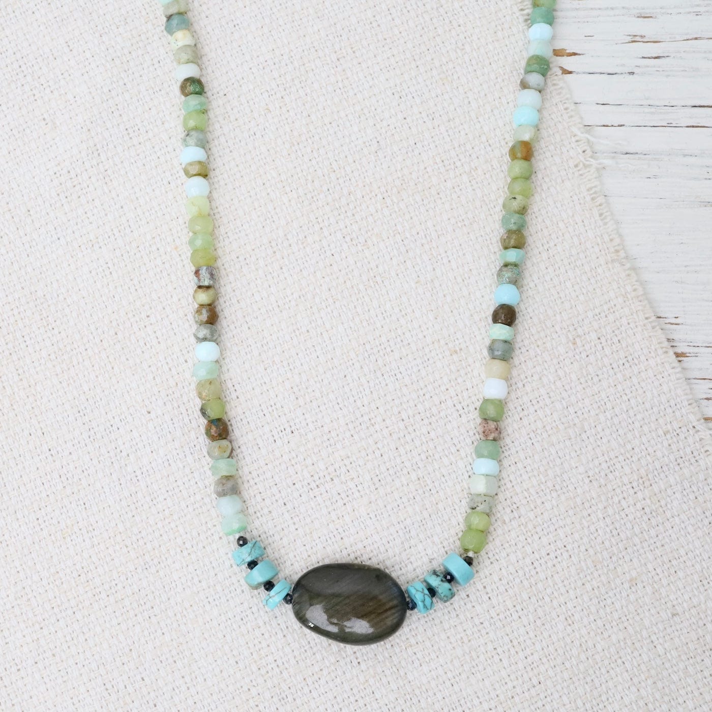 NKL Turquoise & Peruvian Opal with Labradorite Necklace