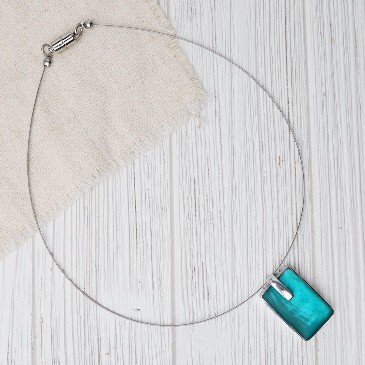 NKL Turquoise Rectangle Pendant Necklace
