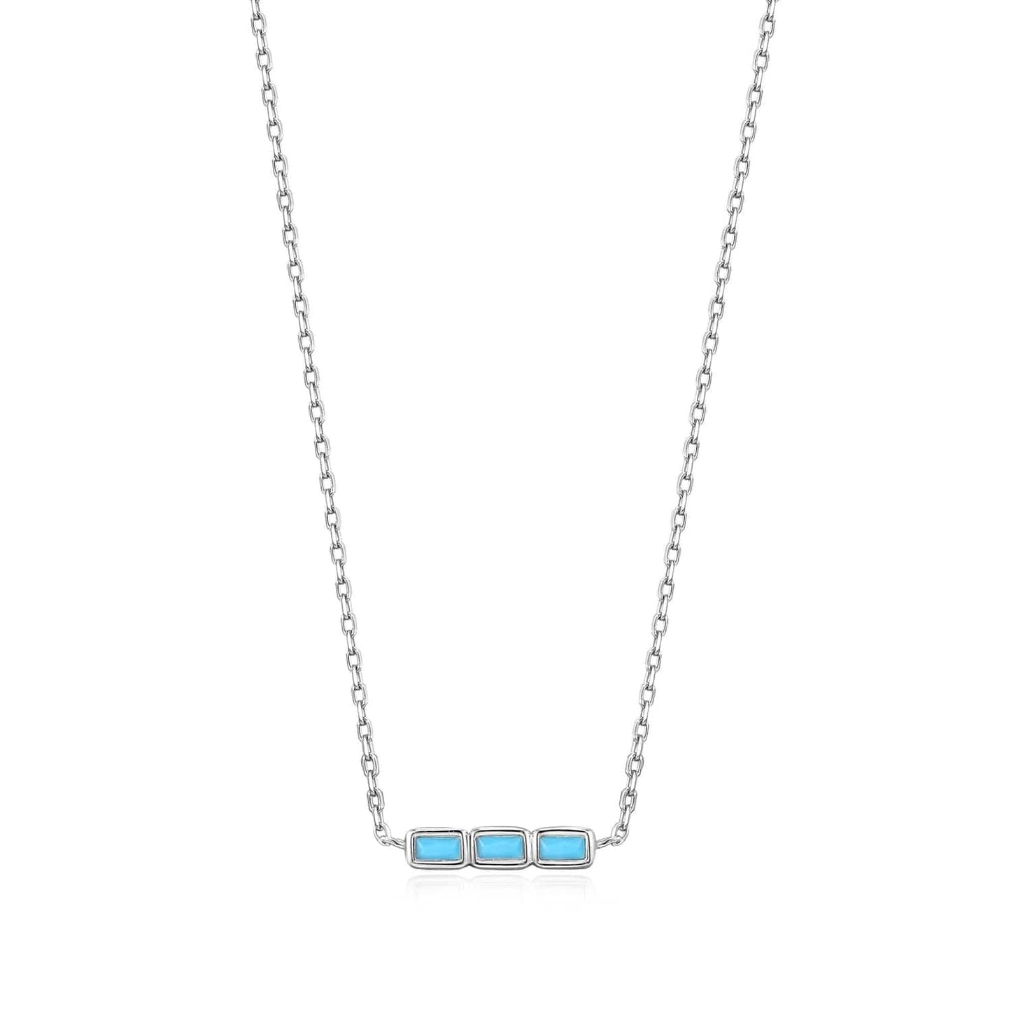 NKL Turquoise Silver Bar Necklace