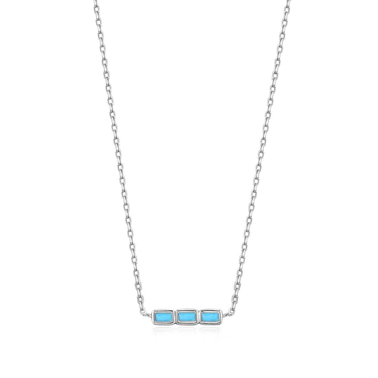NKL Turquoise Silver Bar Necklace