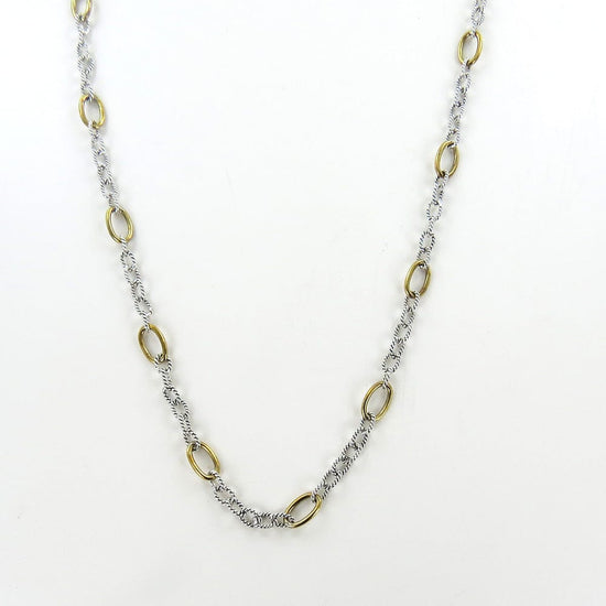 NKL Twisted Link with Brass Rings Necklace Chain ~ 18"