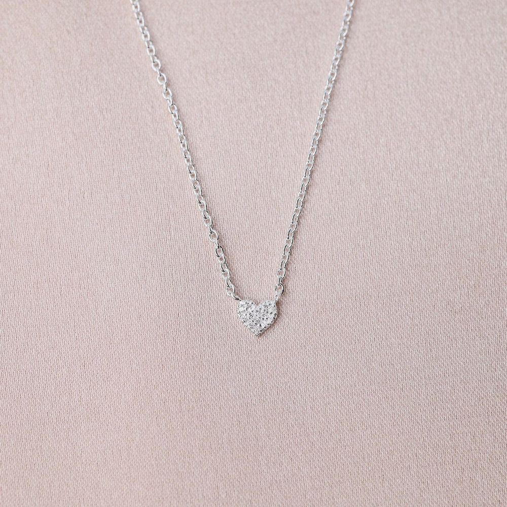 
                  
                    NKL Very Tiny Pave Heart Necklace in Sterling Silver
                  
                