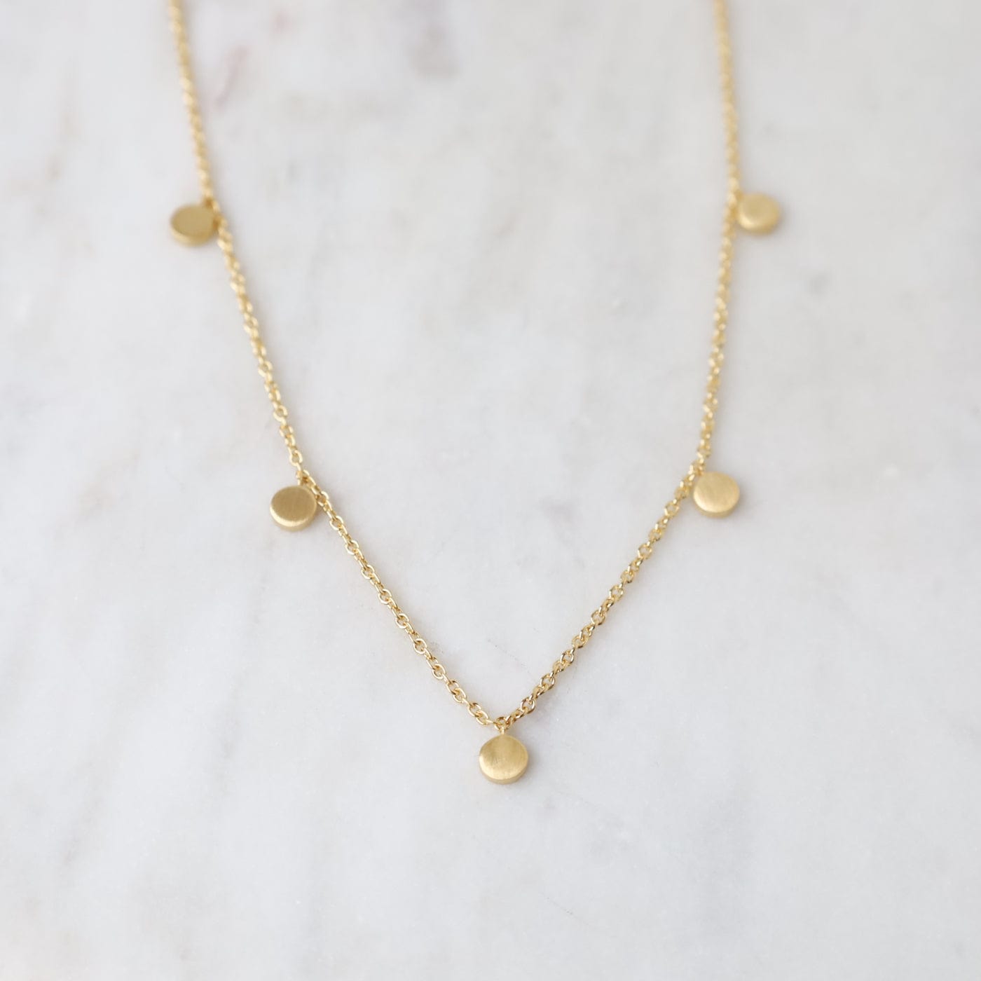 NKL-VRM 14k Gold Vermeil Confetti Necklace ~ Brushed