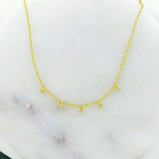 Load image into Gallery viewer, NKL-VRM 14K GOLD VERMEIL NECKLACE TINY HANGING CHARMS
