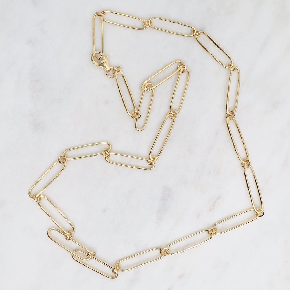 
                      
                        NKL-VRM 14k Gold Vermeil Square Link Necklace
                      
                    