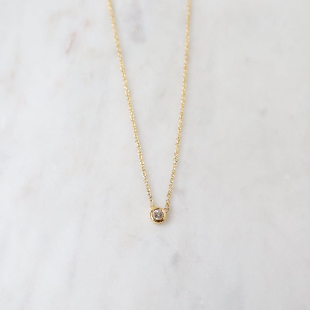 
                      
                        NKL-VRM 14k Gold Vermeil White Topaz Solitaire Necklace
                      
                    