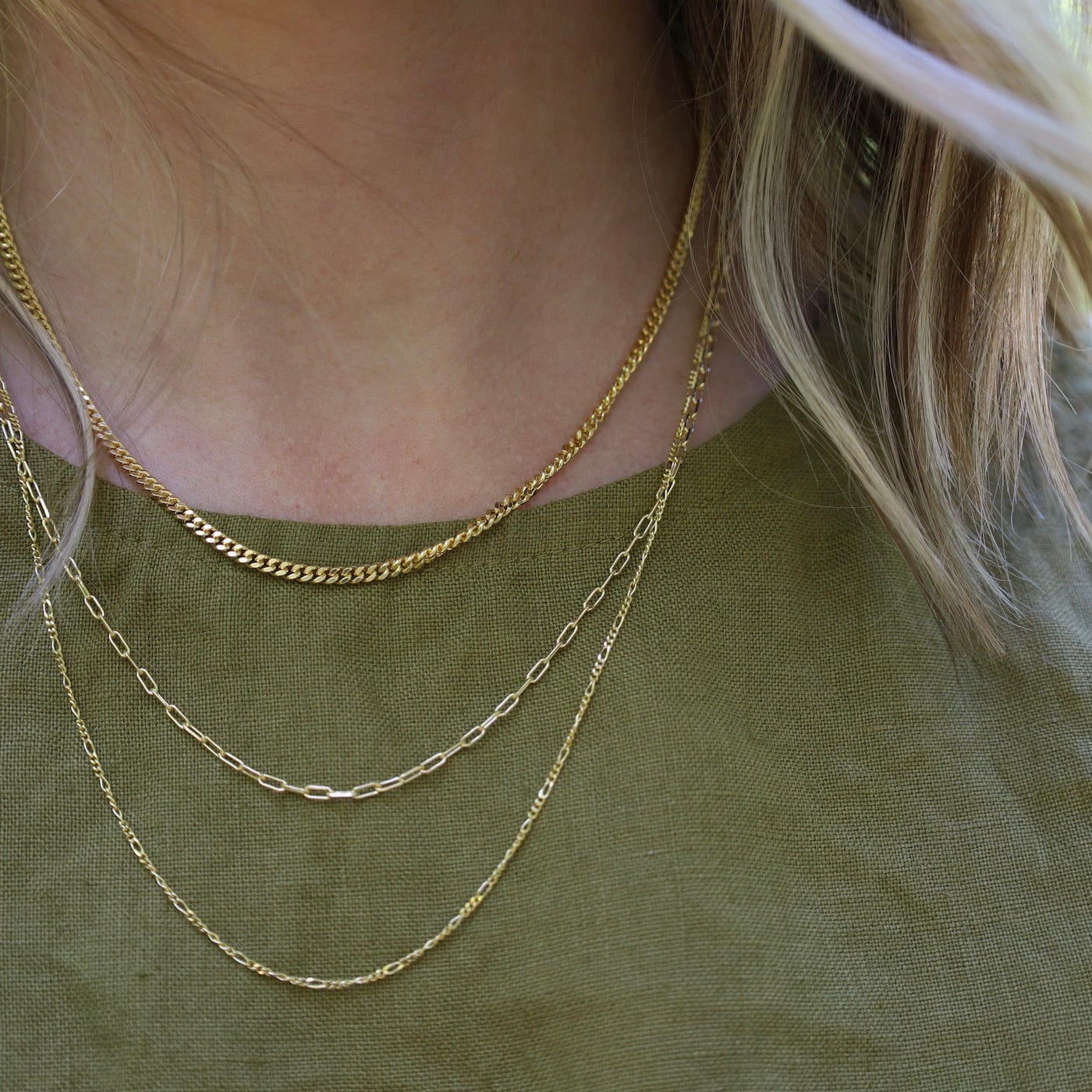 3mm Cut Curb Chain in Gold Vermeil – Dandelion Jewelry