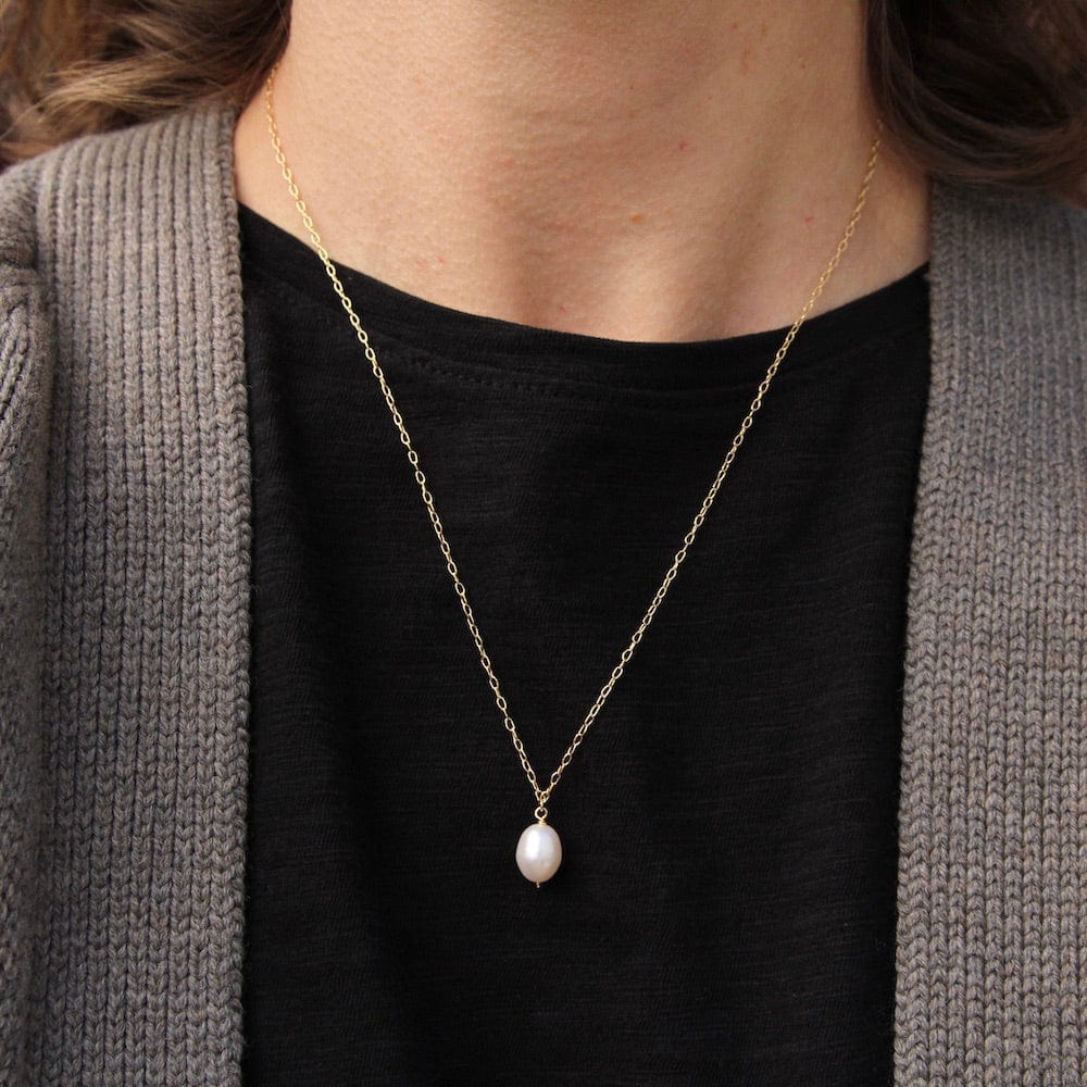 NKL-VRM Big Pearl on Chain Necklace - Gold Vermeil