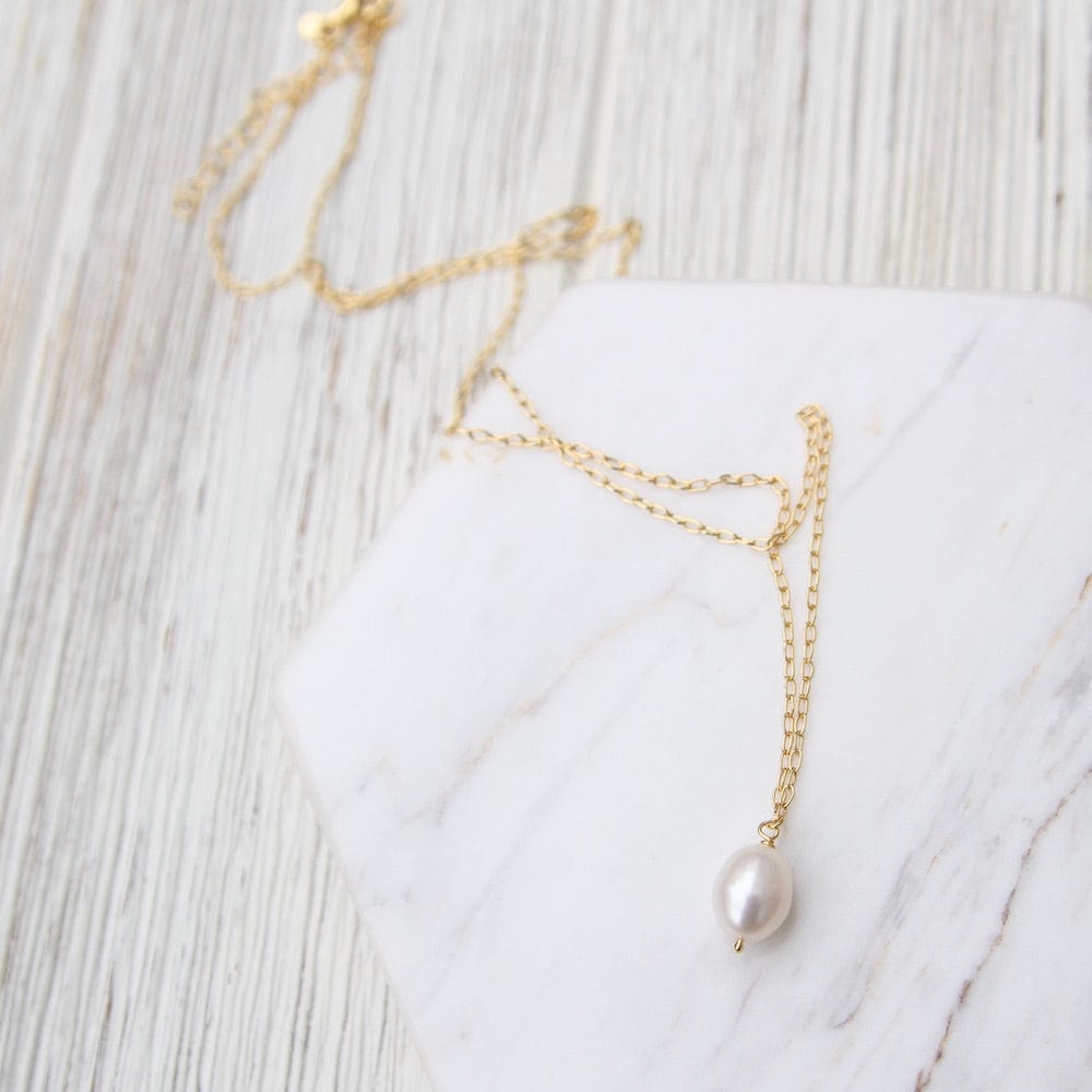 
                  
                    NKL-VRM Big Pearl on Chain Necklace - Gold Vermeil
                  
                