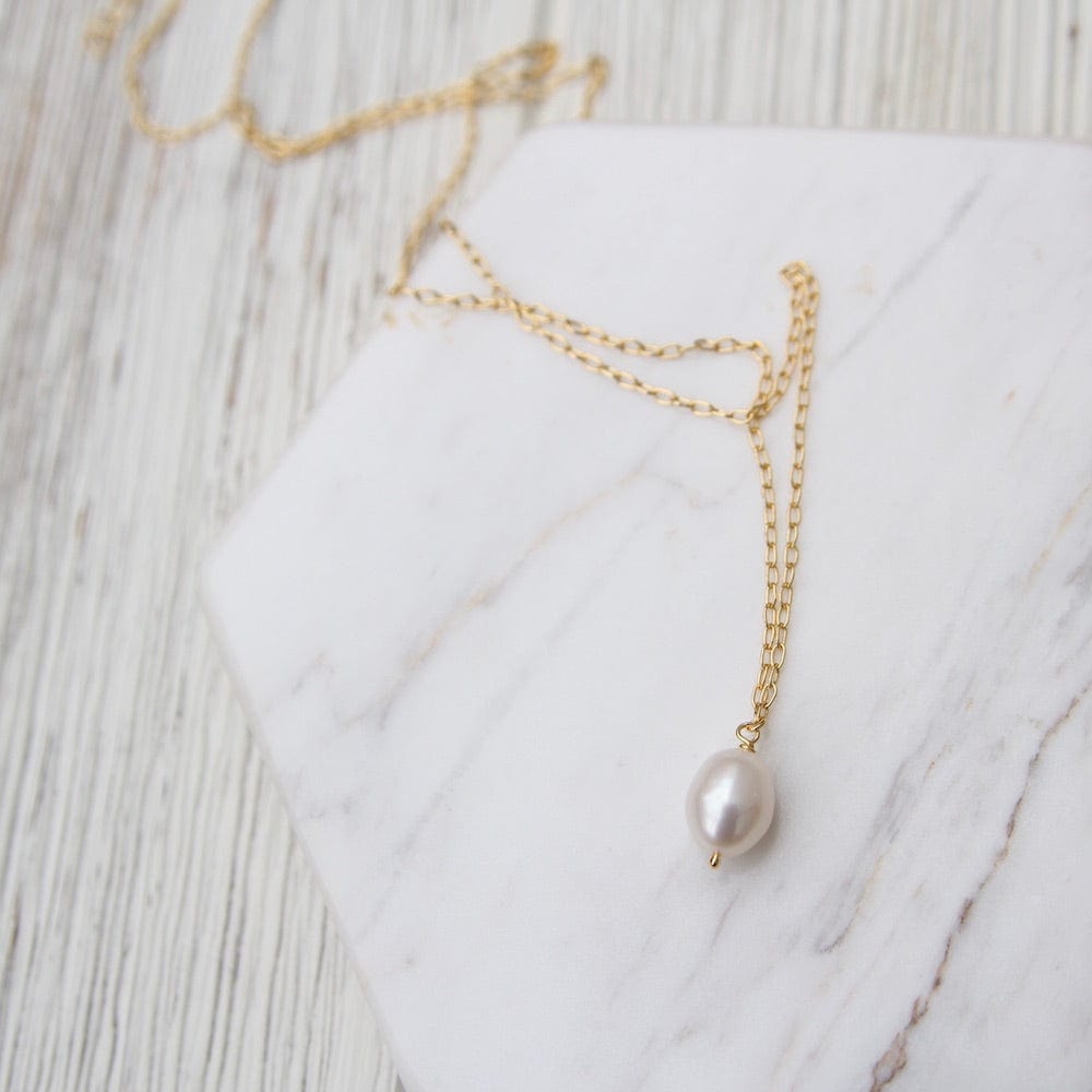 NKL-VRM Big Pearl on Chain Necklace - Gold Vermeil