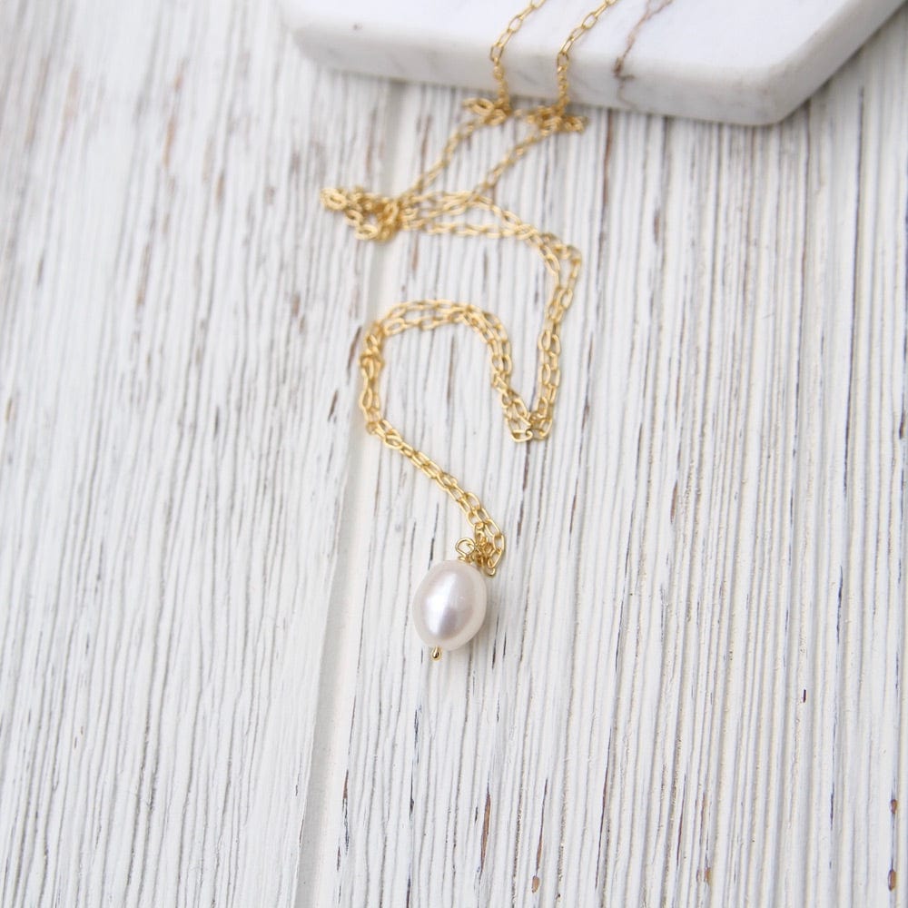 
                  
                    NKL-VRM Big Pearl on Chain Necklace - Gold Vermeil
                  
                