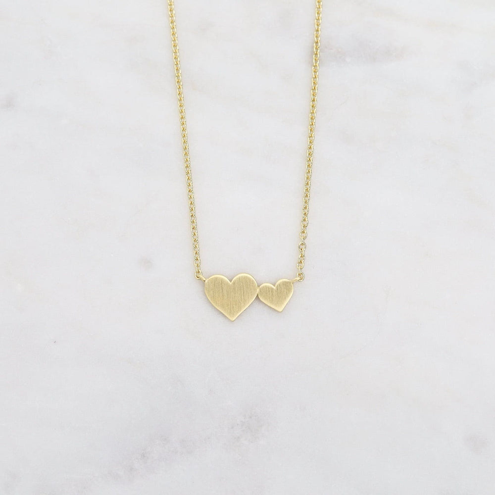 
                  
                    NKL-VRM Brushed Vermeil Big & Little Hearts Necklace
                  
                