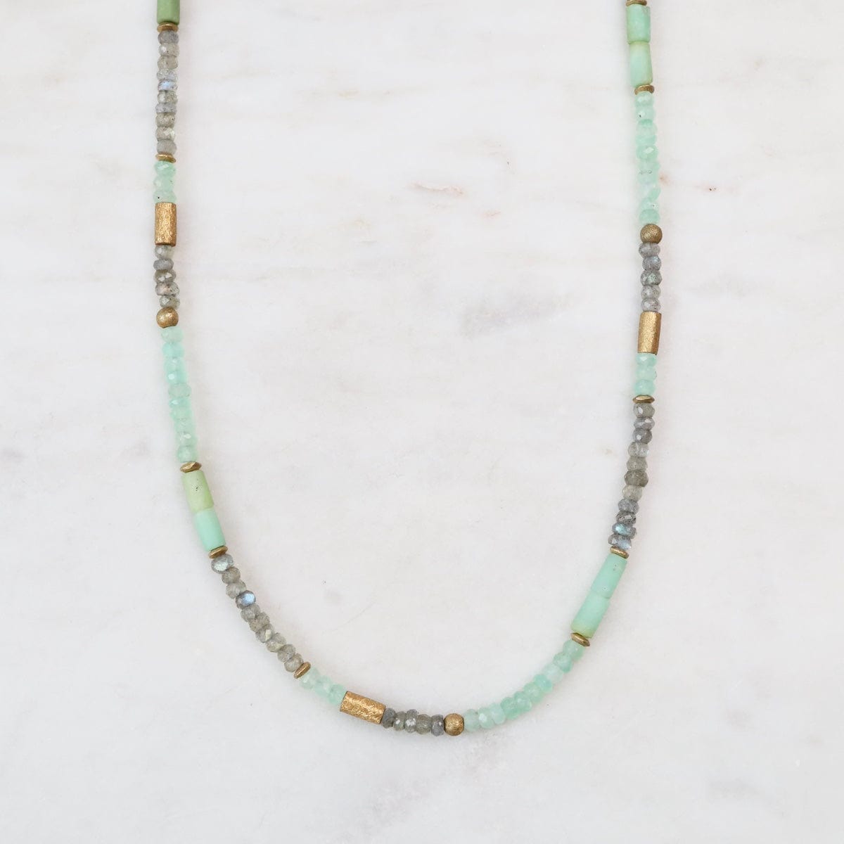 NKL-VRM Chrysophase Labradorite Necklace