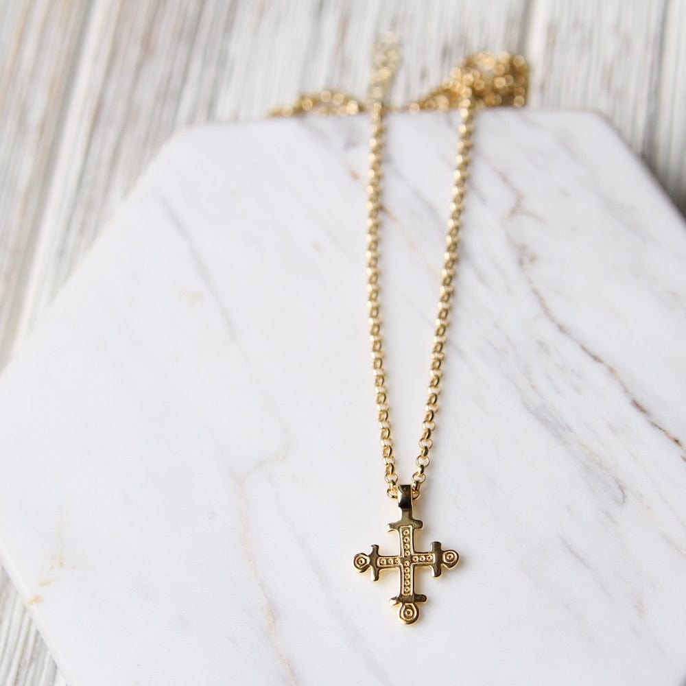 NKL-VRM Coptic Cross Necklace - Gold Vermeil