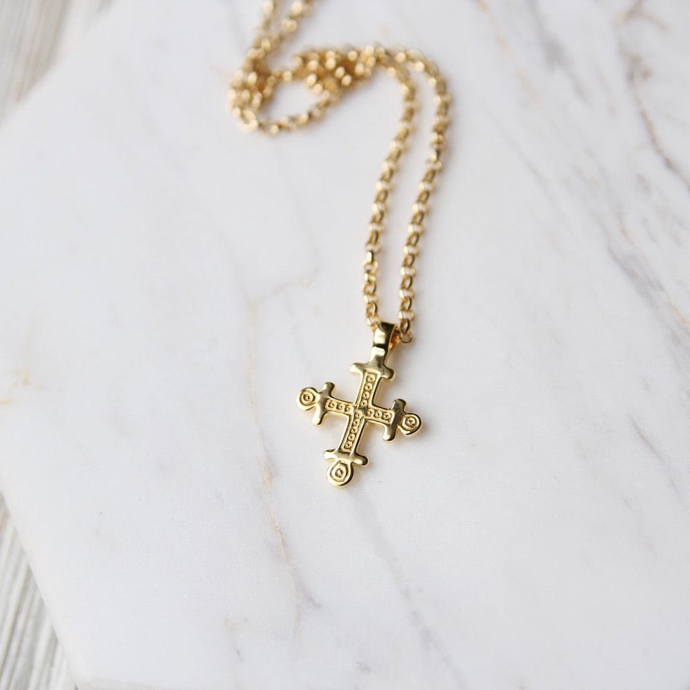 NKL-VRM Coptic Cross Necklace - Gold Vermeil