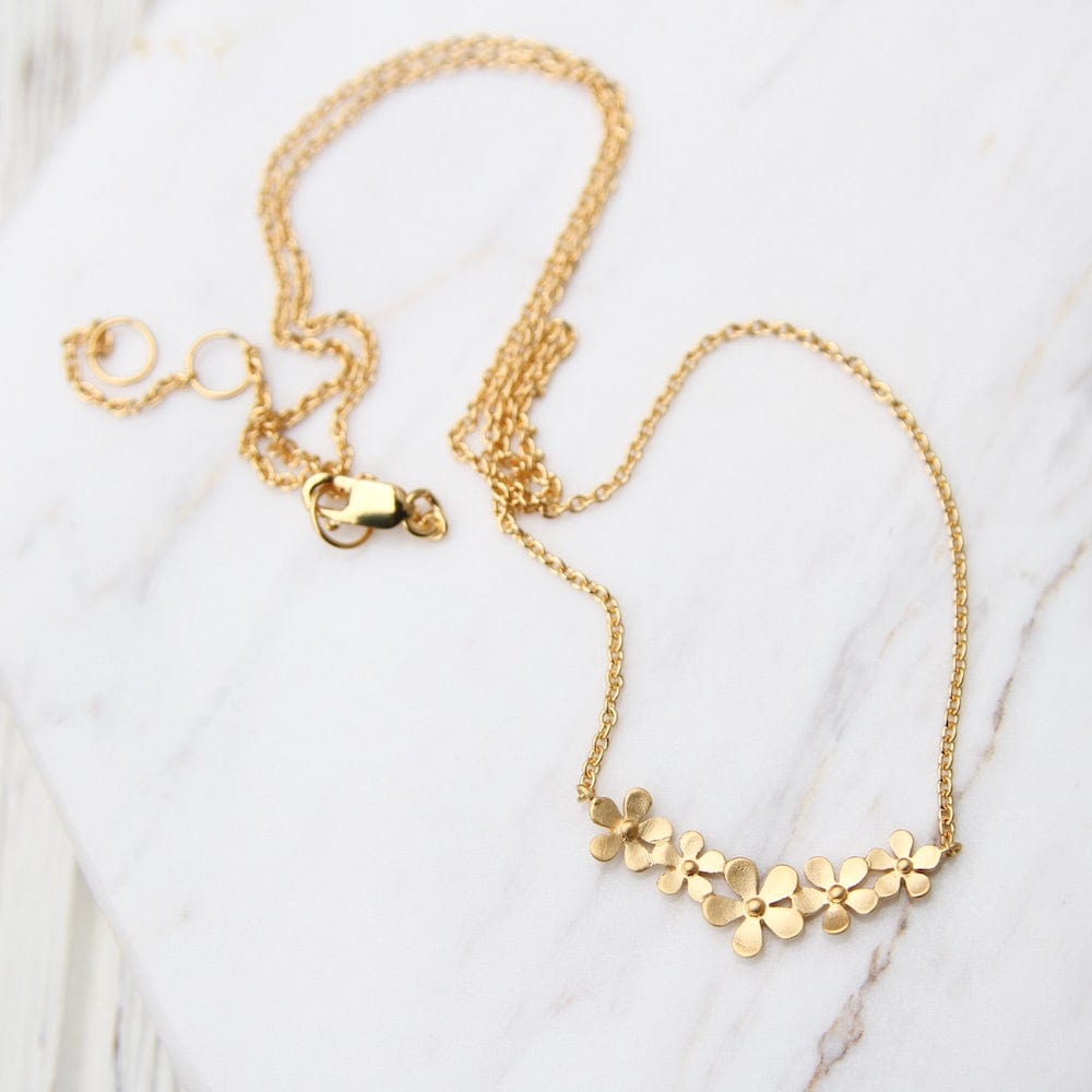 
                  
                    NKL-VRM Curve of Forget-Me-Nots Necklace - Brushed Gold Vermeil
                  
                