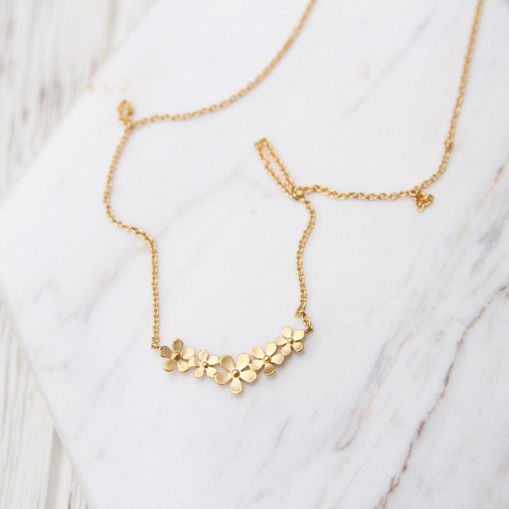 
                  
                    NKL-VRM Curve of Forget-Me-Nots Necklace - Brushed Gold Vermeil
                  
                