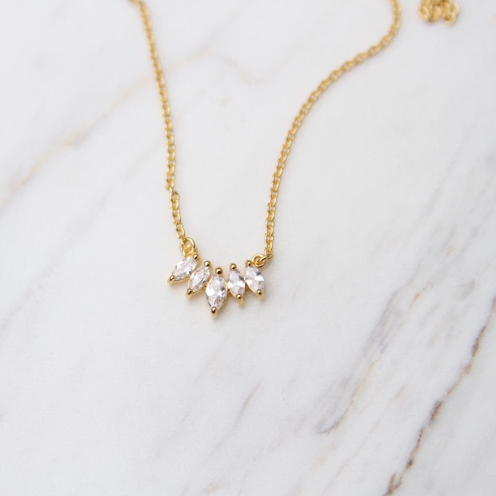 
                  
                    NKL-VRM Curve of Marquise Cubic Zirconia Necklace - Gold Vermeil
                  
                