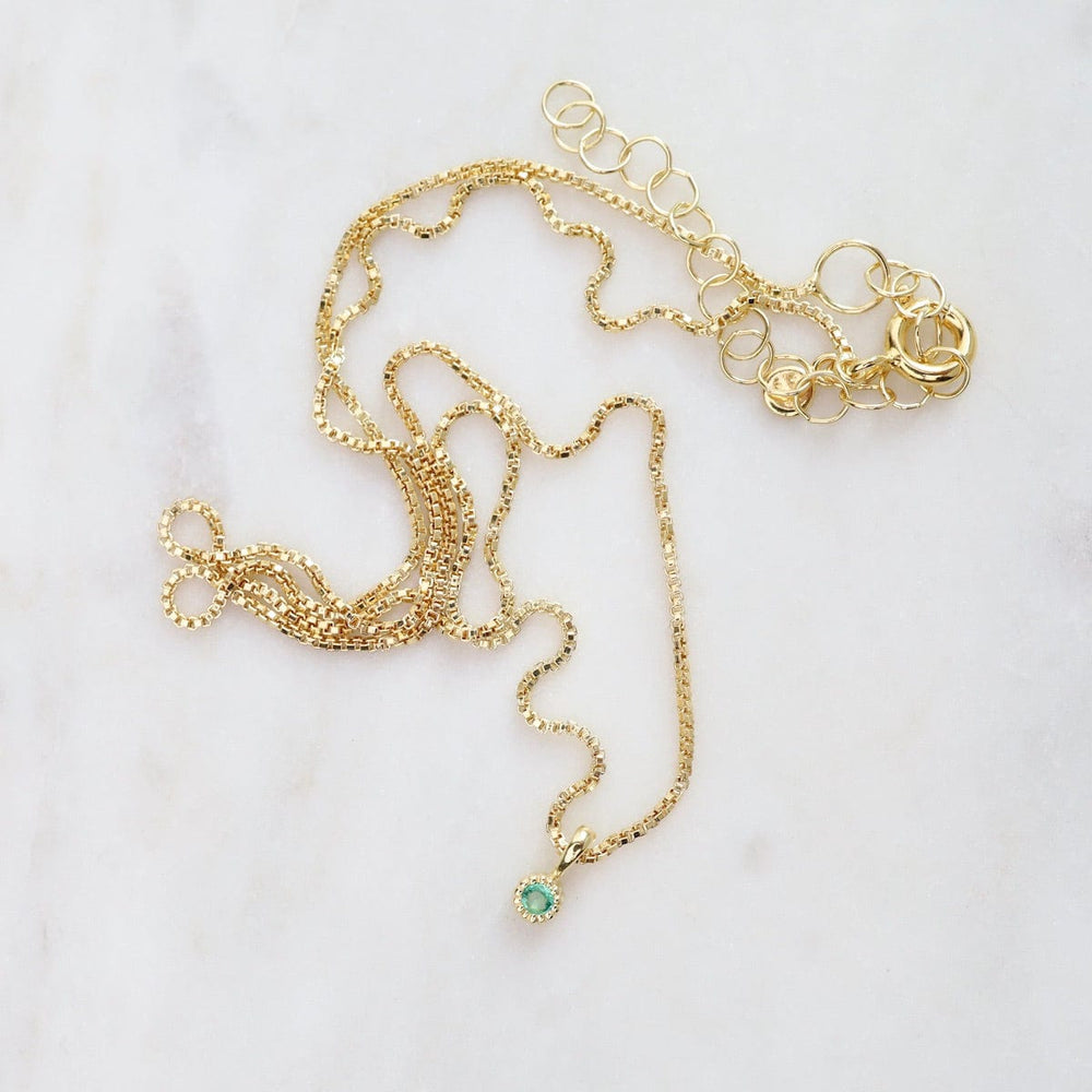 
                  
                    NKL-VRM Emerald with Milgrain Edge Necklace - Gold Vermeil
                  
                