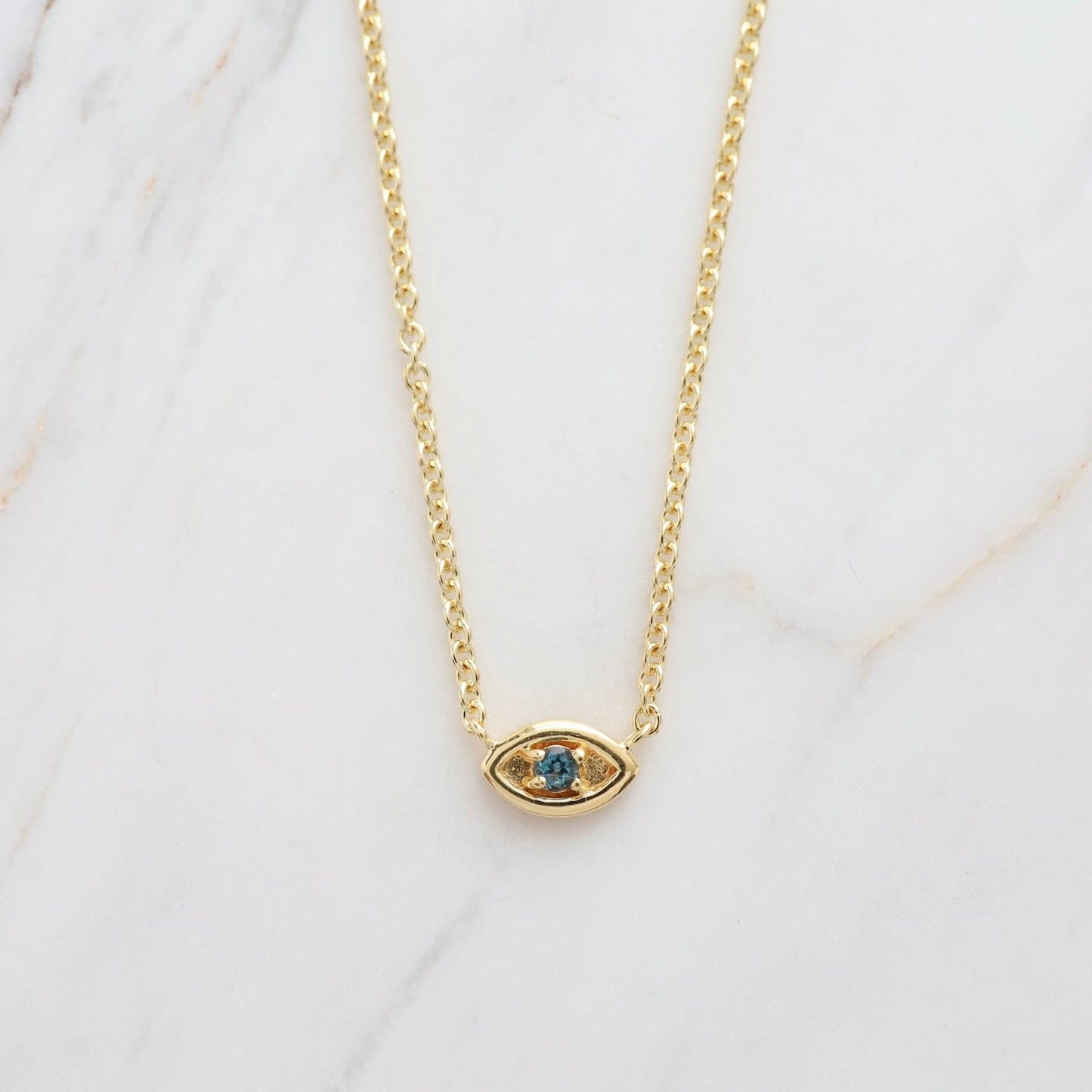 NKL-VRM Evil Eye with London Blue Topaz in Gold Vermeil