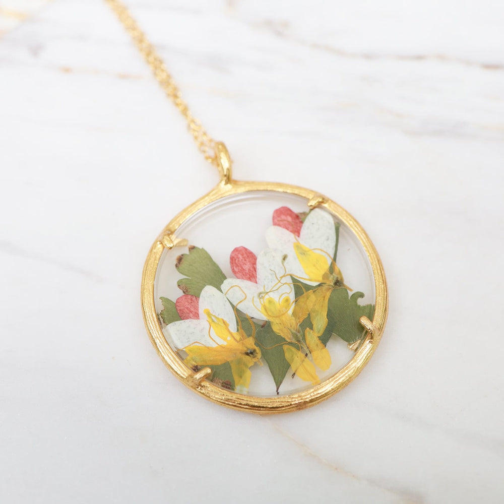 
                      
                        NKL-VRM Fairy Blooms Large Glass Botanical Necklace - 18K Gold Vermeil
                      
                    