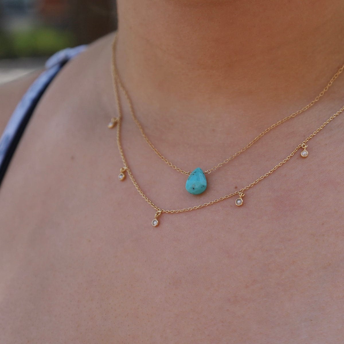 NKL-VRM Five Pearl Drops Gold Vermeil Necklace