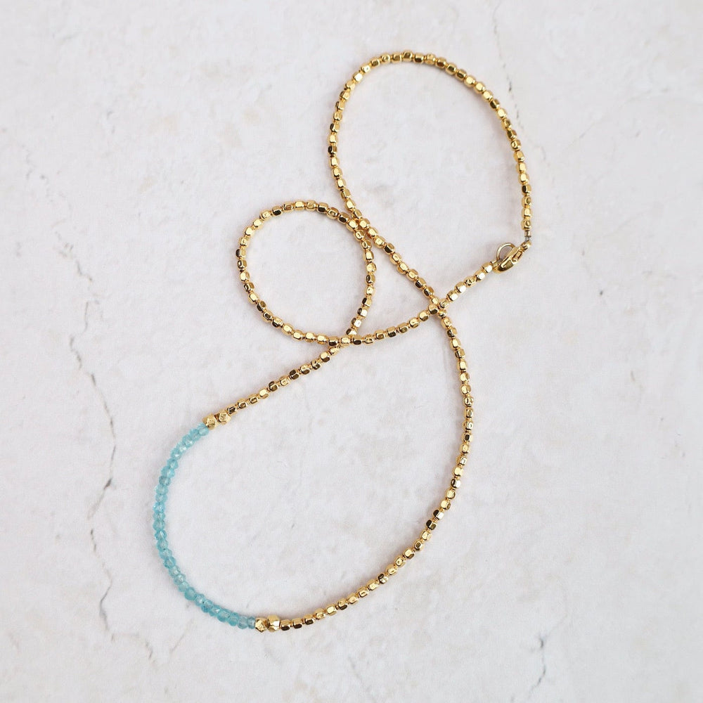 
                      
                        NKL-VRM Gemstone Rondelle Necklace in Aqua
                      
                    