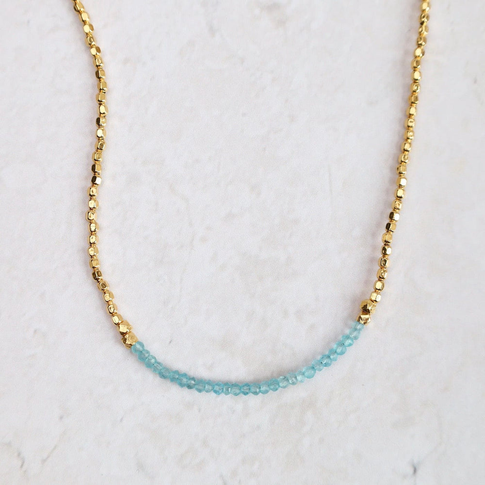 
                      
                        NKL-VRM Gemstone Rondelle Necklace in Aqua
                      
                    