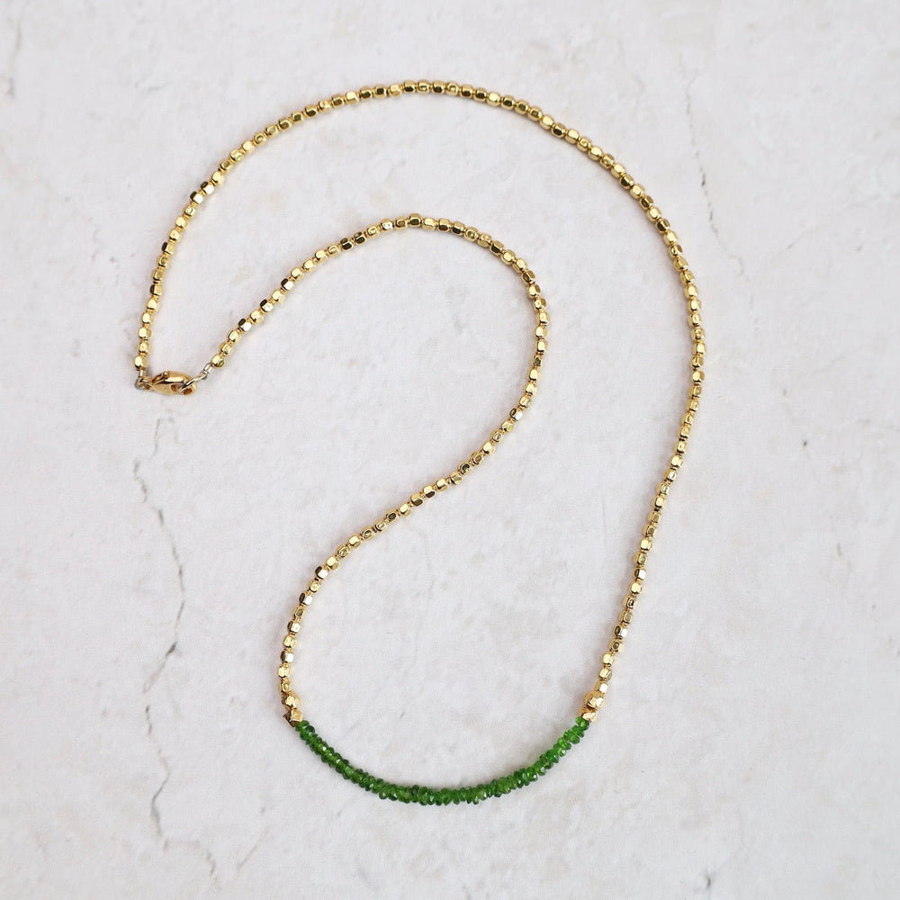 
                  
                    NKL-VRM Gemstone Rondelle Necklace in Green Garnet
                  
                