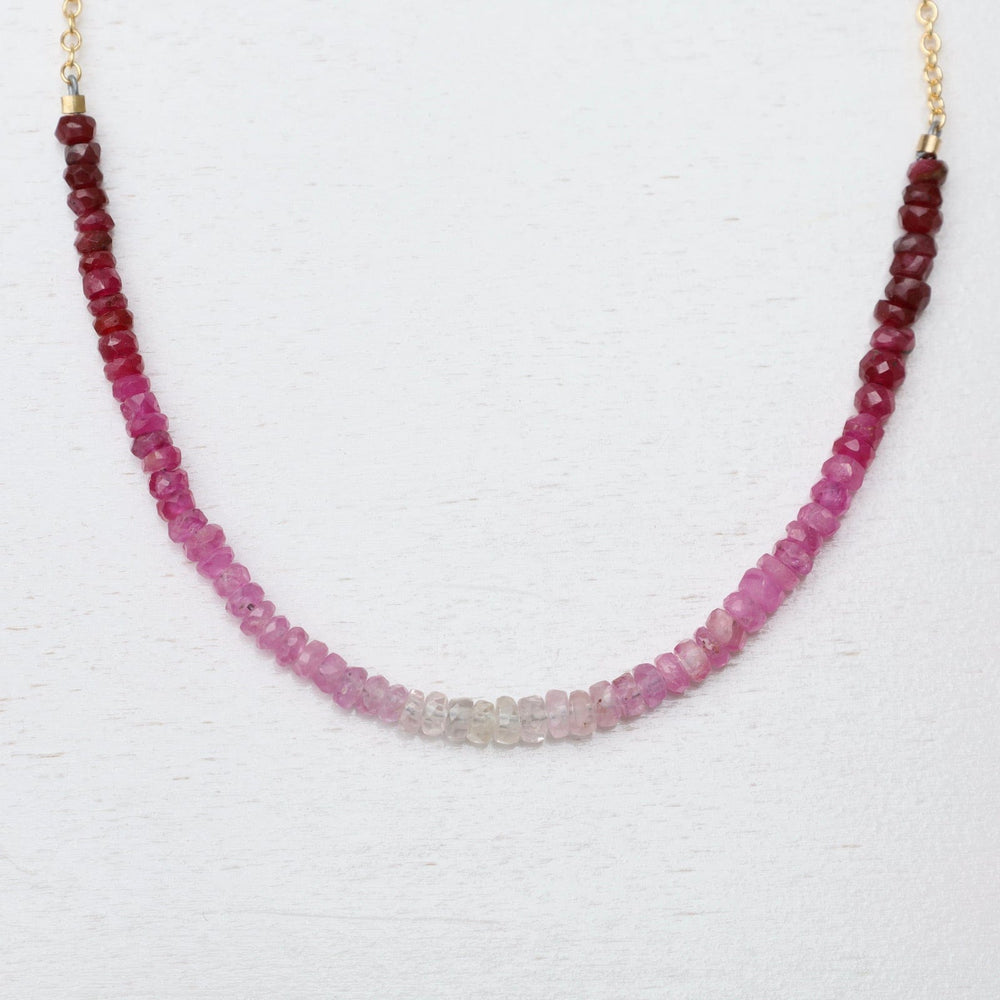 
                  
                    NKL-VRM Gemstone Rondelle Necklace in Ruby Fade
                  
                