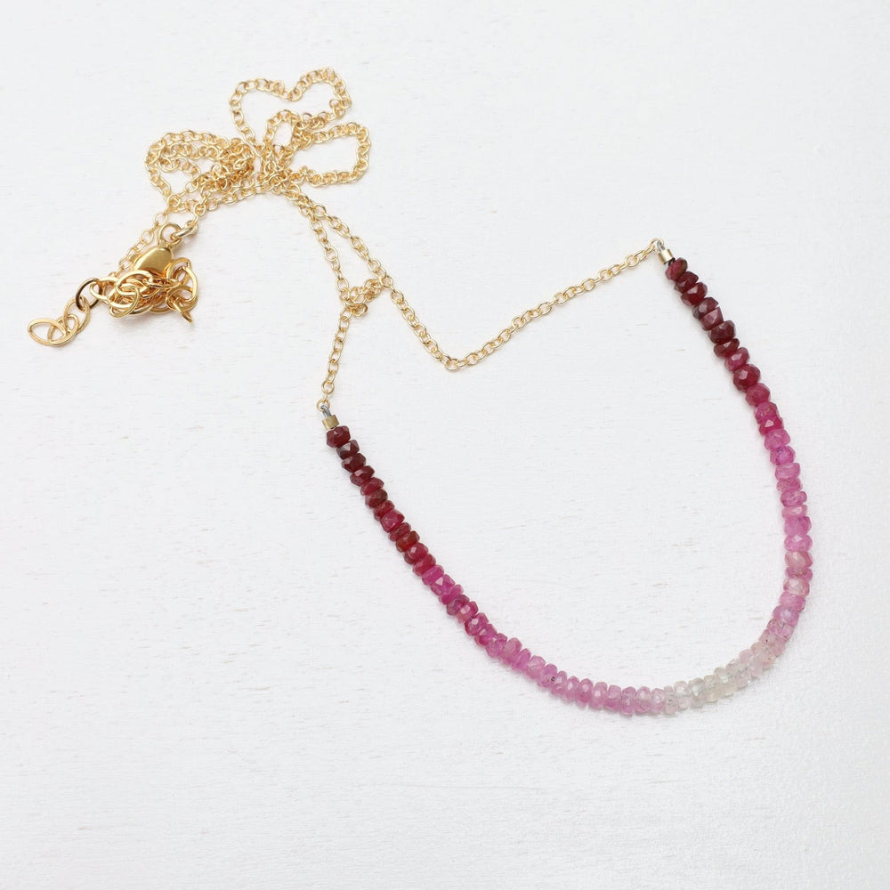 
                  
                    NKL-VRM Gemstone Rondelle Necklace in Ruby Fade
                  
                