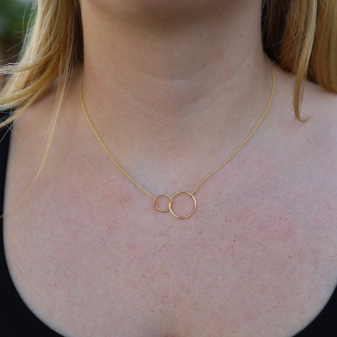 Jackie Gold Jackie Double Circle Necklace Gold | Short Necklace