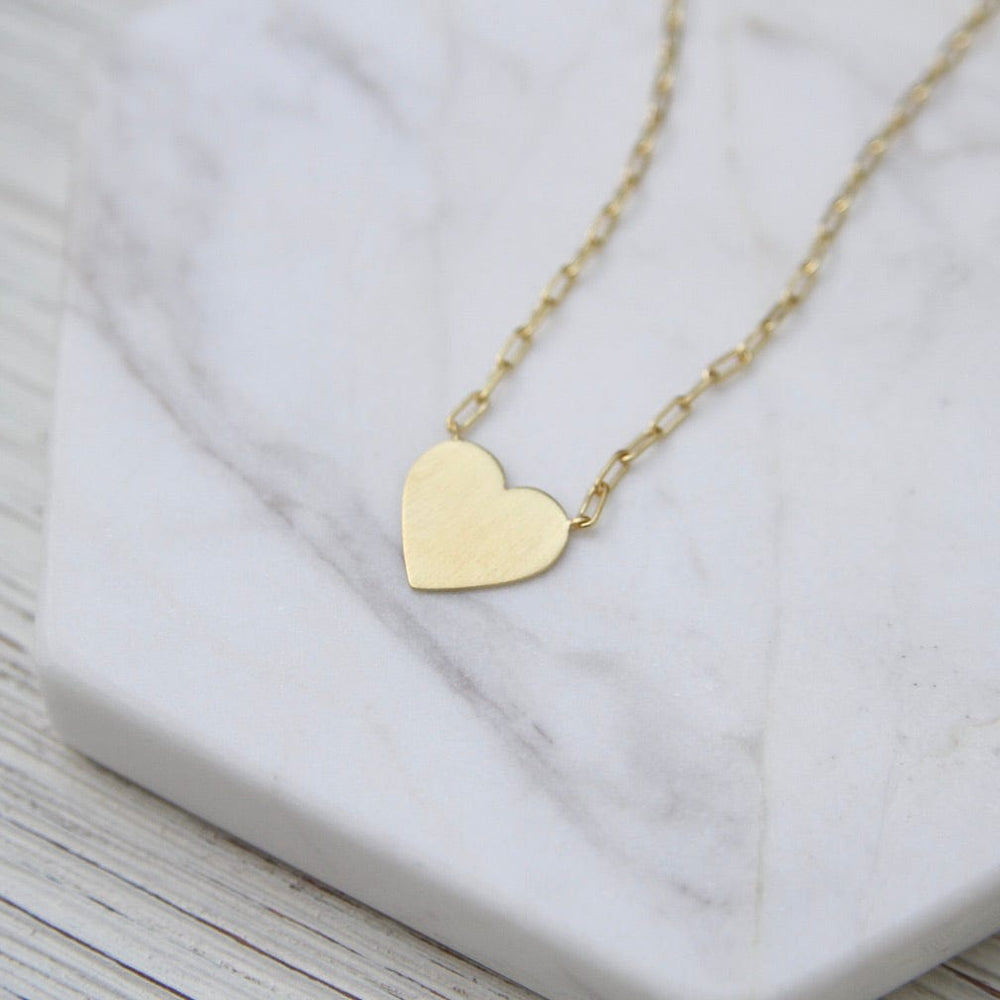 
                  
                    NKL-VRM Gold Vermeil Flat Heart with Parallel Chain Necklace
                  
                