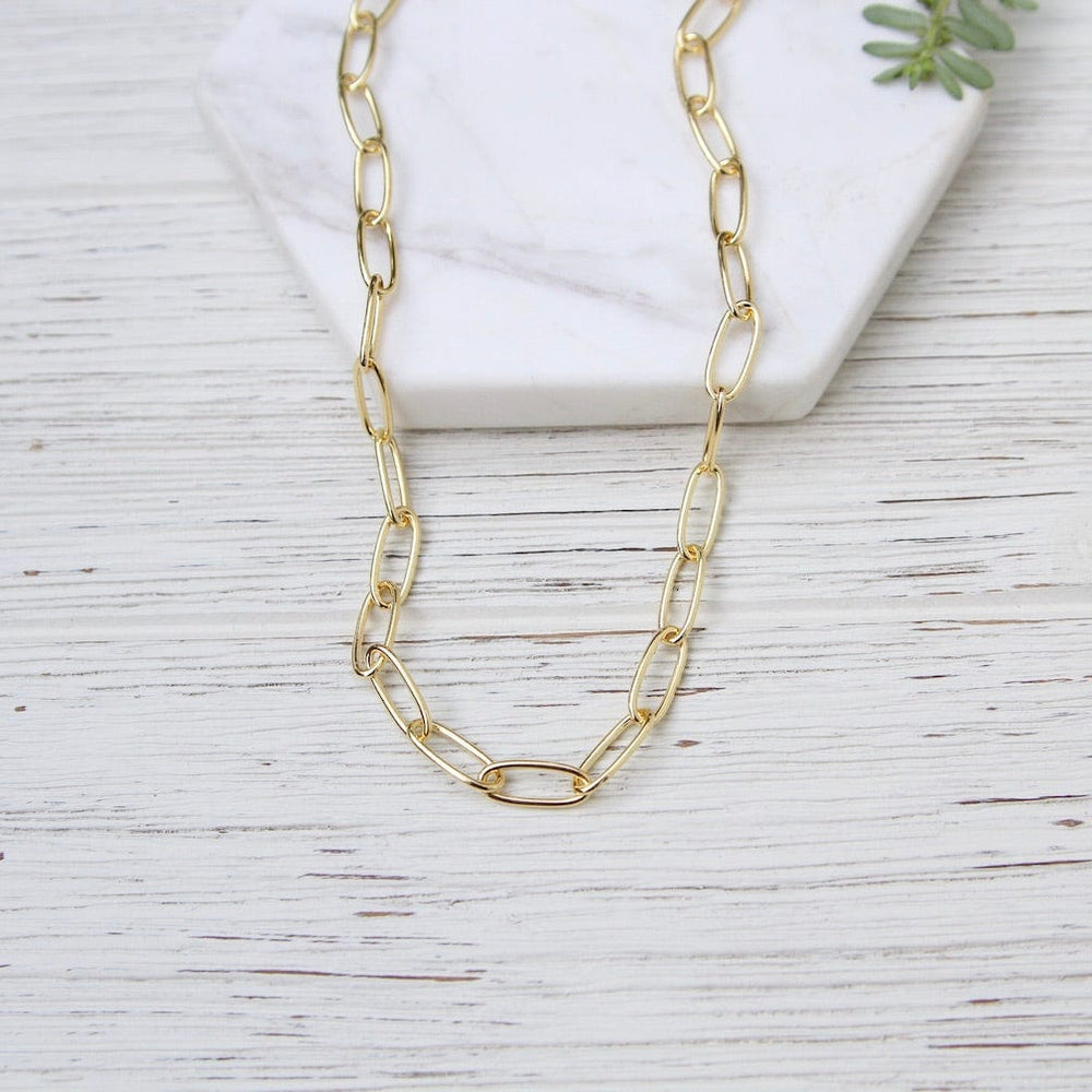 NKL-VRM Gold Vermeil Heavy Oval Link Chain