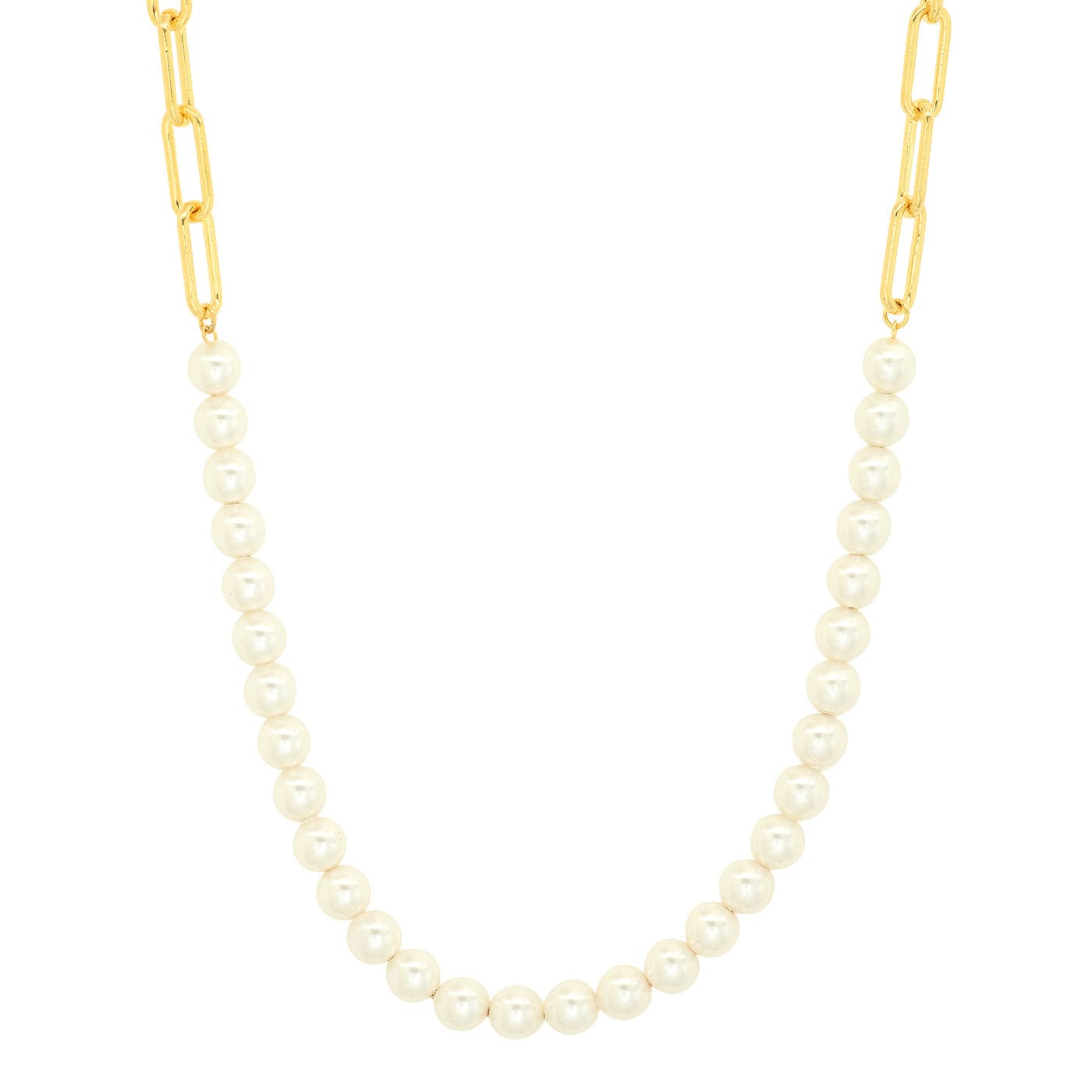 NKL-VRM Gold Vermeil Link Chain Necklace with Freshwater Pearls
